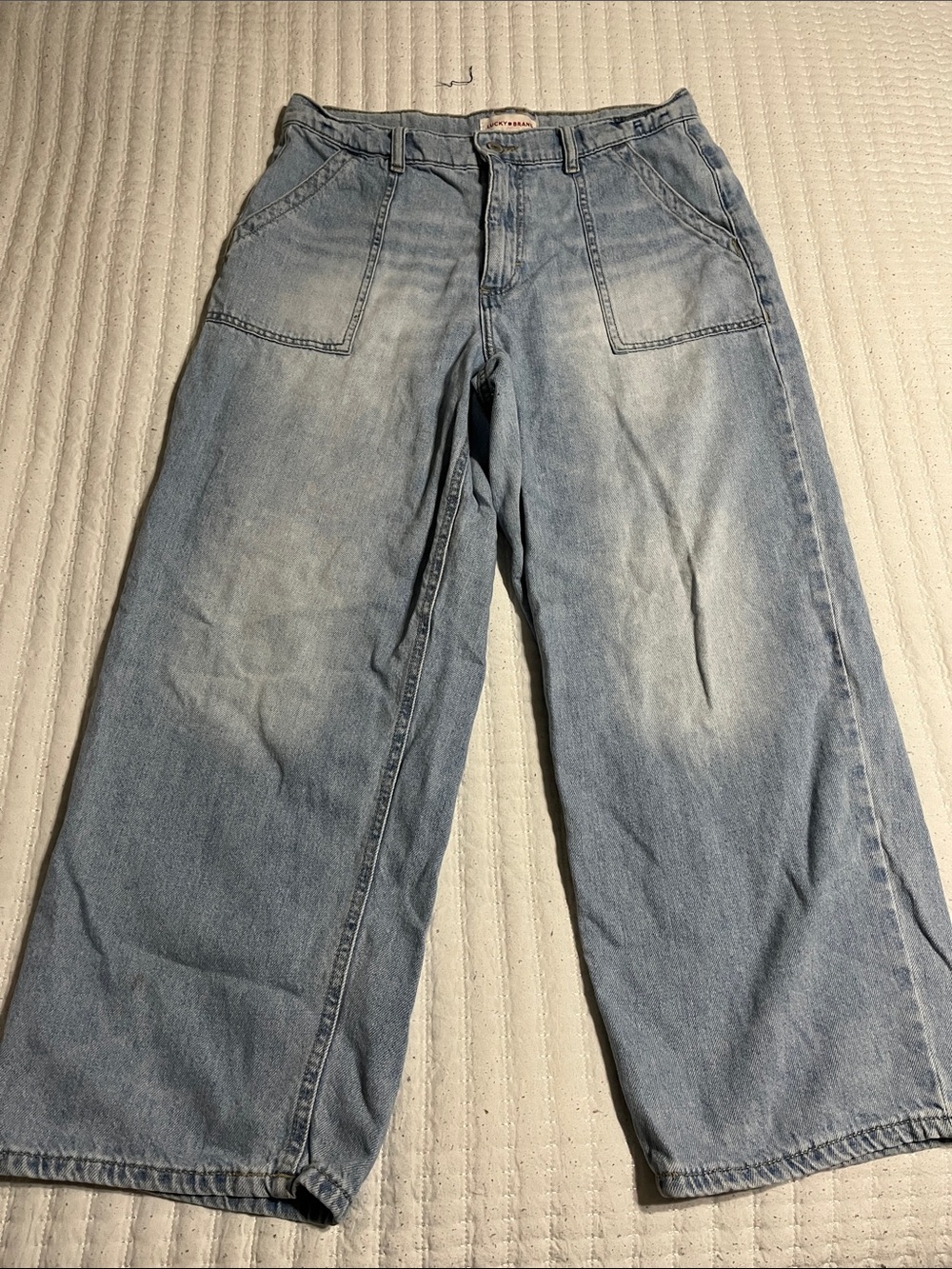 Lucky Brand Men's Light Blue Relaxed Wide-Leg Jeans
